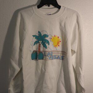 Womens Vintage Las Vegas Hanes Crewneck Embroidered 1989 Size Medium